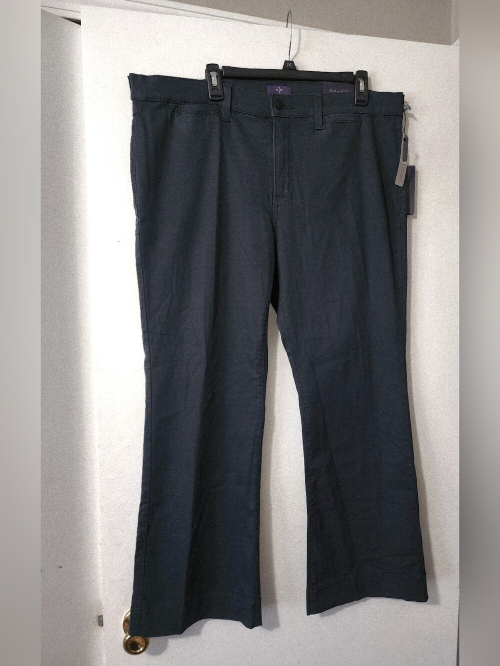 NYDJ Trouser Wide Leg Pants Flat Front Lift Tuck Tech Slimming Fit 18 Petite NWT